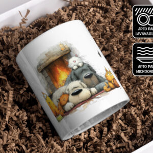 taza-divertida-grupo-perros-gatos-chimenea